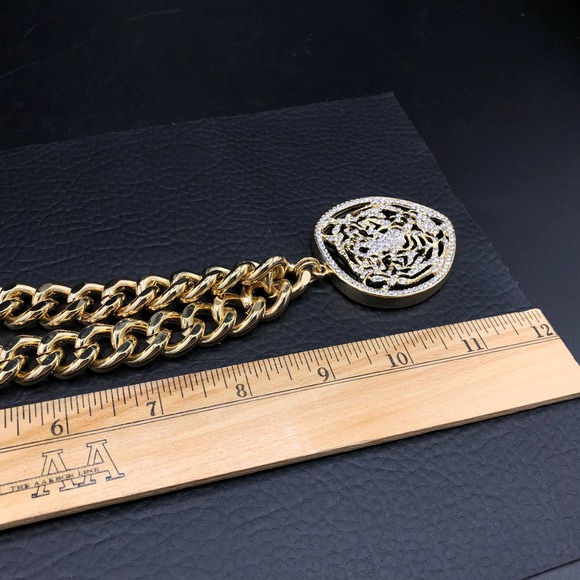 Iced Tiger Pendant Gold Tone Necklace Hip Hop Urban 18" 21"  Chain Mens Womens - Picture 9 of 12
